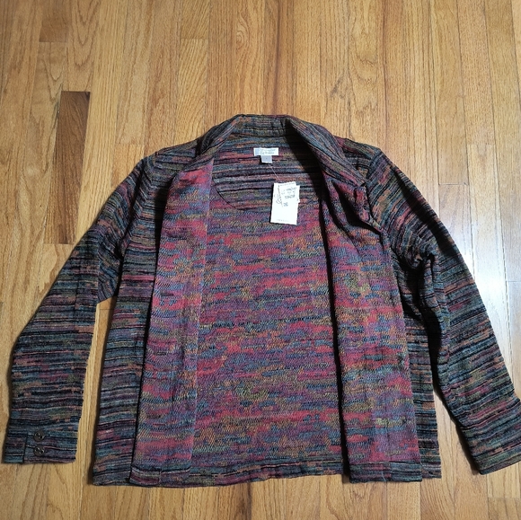 NWT Christopher & Banks suit jacket/ blazer, women's Large, green/orange/red - Picture 6 of 16